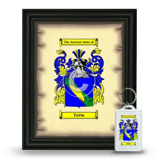 Tuvia Framed Coat of Arms and Keychain - Black