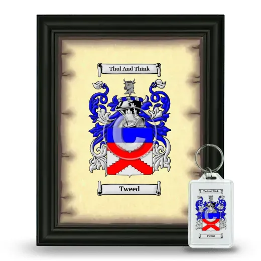 Tweed Framed Coat of Arms and Keychain - Black