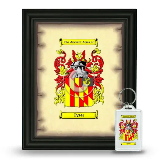 Tyser Framed Coat of Arms and Keychain - Black