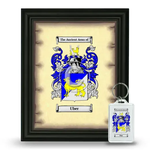 Uber Framed Coat of Arms and Keychain - Black