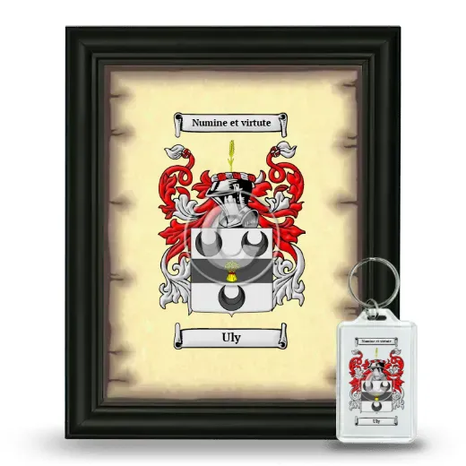 Uly Framed Coat of Arms and Keychain - Black