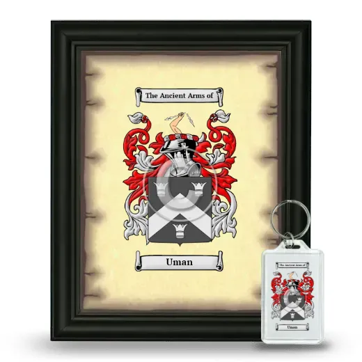 Uman Framed Coat of Arms and Keychain - Black