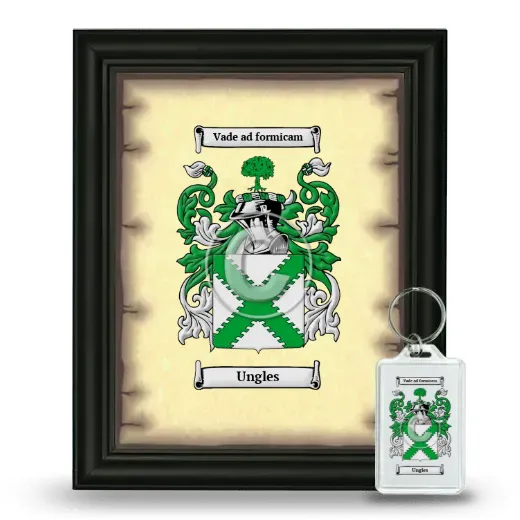 Ungles Framed Coat of Arms and Keychain - Black