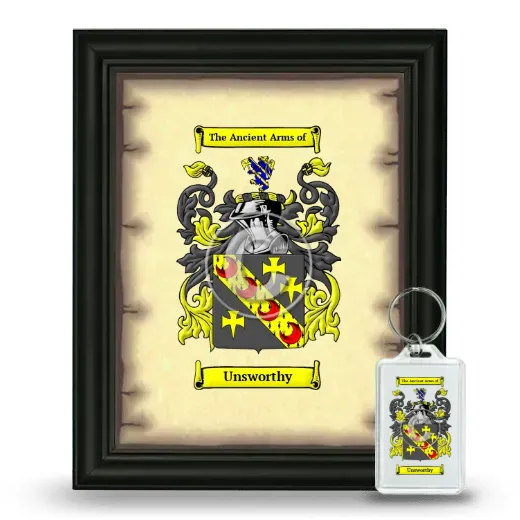 Unsworthy Framed Coat of Arms and Keychain - Black