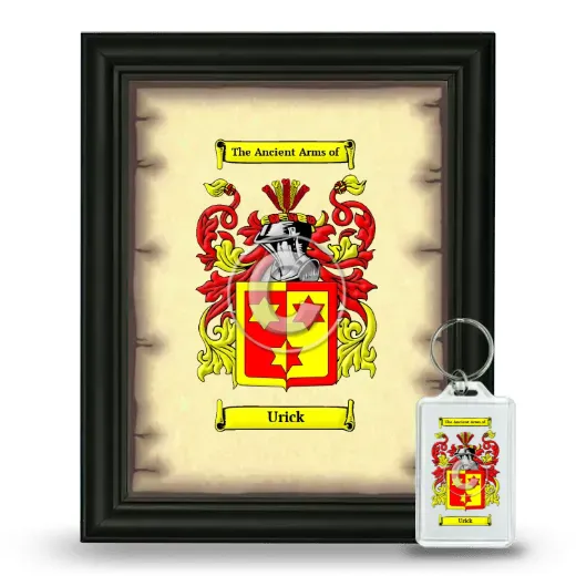 Urick Framed Coat of Arms and Keychain - Black
