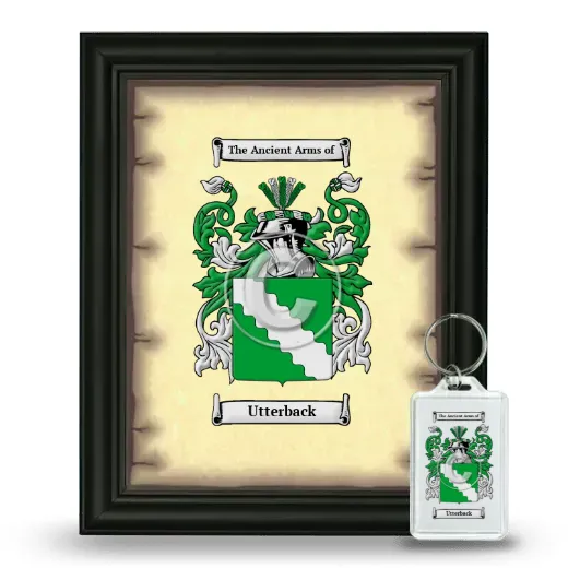 Utterback Framed Coat of Arms and Keychain - Black