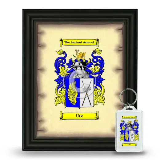 Utz Framed Coat of Arms and Keychain - Black