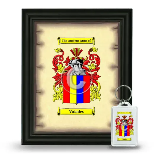 Valades Framed Coat of Arms and Keychain - Black