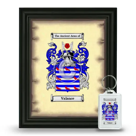 Valance Framed Coat of Arms and Keychain - Black