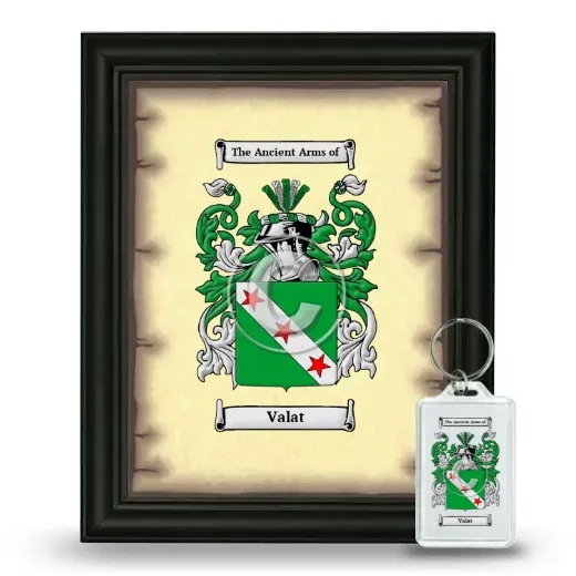 Valat Framed Coat of Arms and Keychain - Black