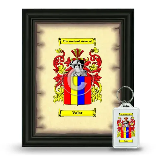 Valat Framed Coat of Arms and Keychain - Black