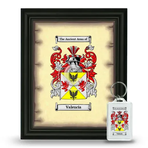 Valencia Framed Coat of Arms and Keychain - Black