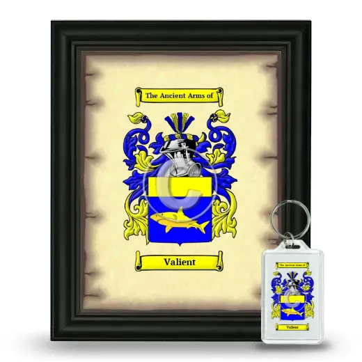 Valient Framed Coat of Arms and Keychain - Black