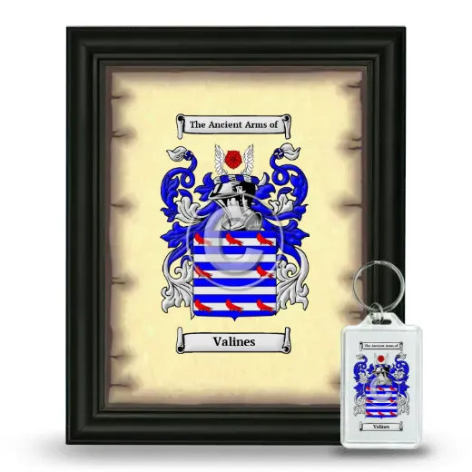 Valines Framed Coat of Arms and Keychain - Black