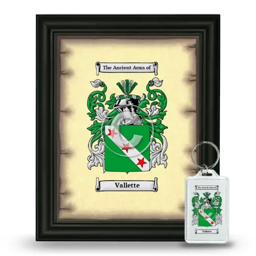 Vallette Framed Coat of Arms and Keychain - Black