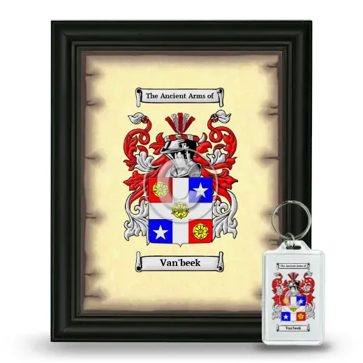 Van'beek Framed Coat of Arms and Keychain - Black