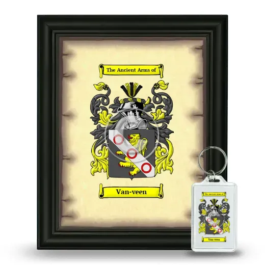 Van-veen Framed Coat of Arms and Keychain - Black