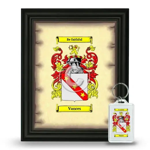 Vances Framed Coat of Arms and Keychain - Black