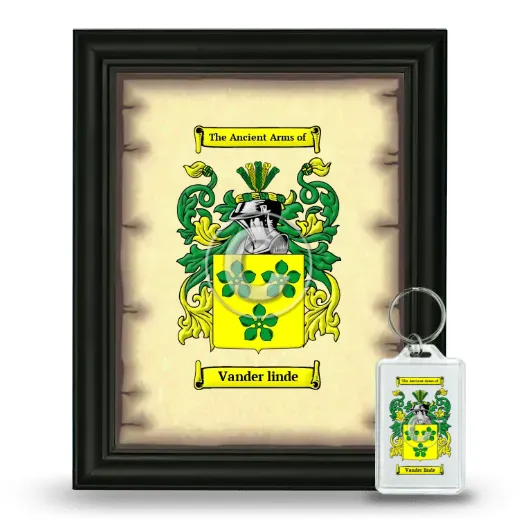 Vander linde Framed Coat of Arms and Keychain - Black