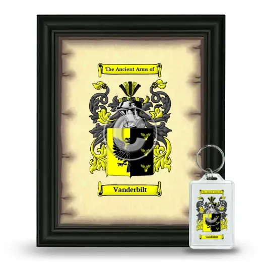 Vanderbilt Framed Coat of Arms and Keychain - Black