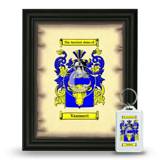 Vannucci Framed Coat of Arms and Keychain - Black