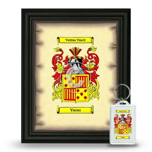 Varas Framed Coat of Arms and Keychain - Black