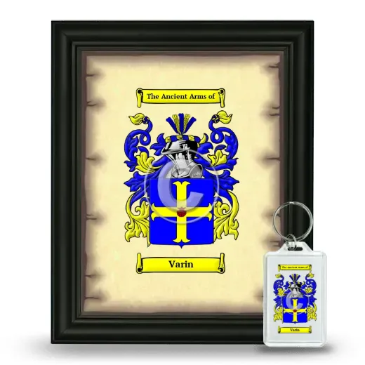 Varin Framed Coat of Arms and Keychain - Black