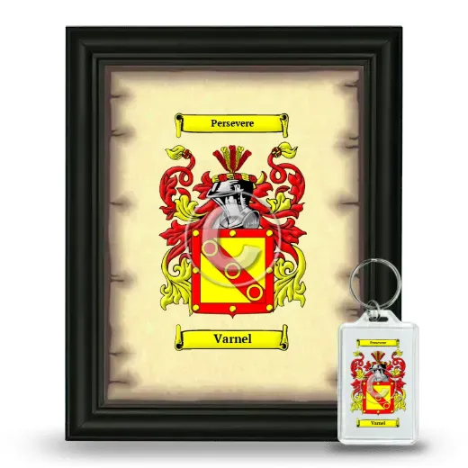 Varnel Framed Coat of Arms and Keychain - Black