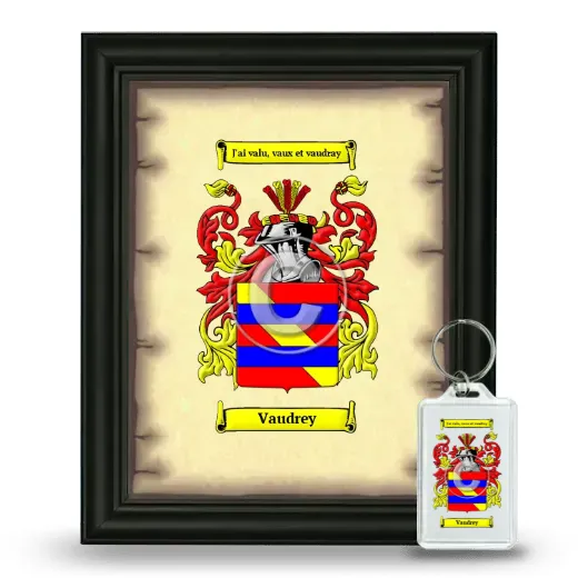 Vaudrey Framed Coat of Arms and Keychain - Black