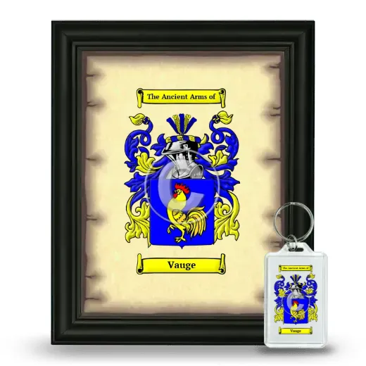 Vauge Framed Coat of Arms and Keychain - Black