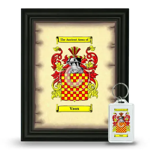 Vaux Framed Coat of Arms and Keychain - Black