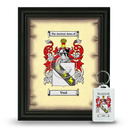 Veal Framed Coat of Arms and Keychain - Black