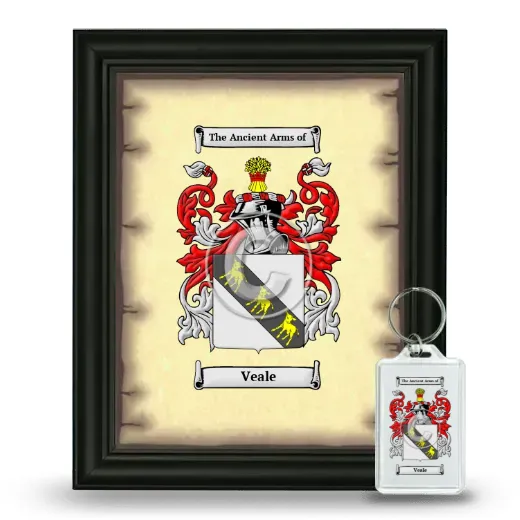 Veale Framed Coat of Arms and Keychain - Black