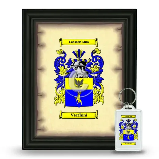 Vecchini Framed Coat of Arms and Keychain - Black