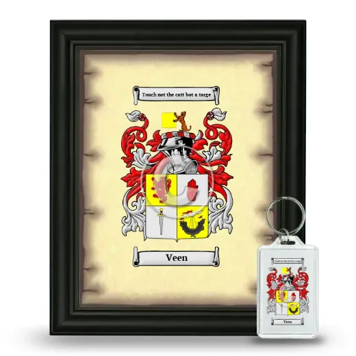 Veen Framed Coat of Arms and Keychain - Black