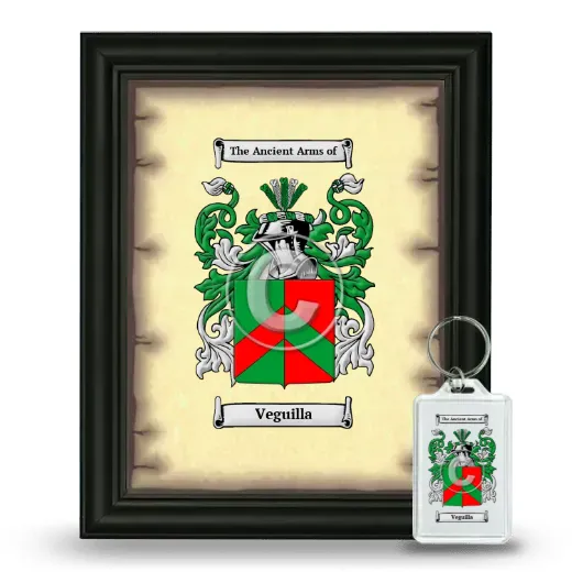 Veguilla Framed Coat of Arms and Keychain - Black