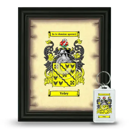 Veley Framed Coat of Arms and Keychain - Black