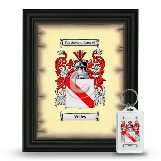 Velles Framed Coat of Arms and Keychain - Black