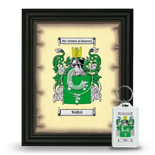 Veltri Framed Coat of Arms and Keychain - Black
