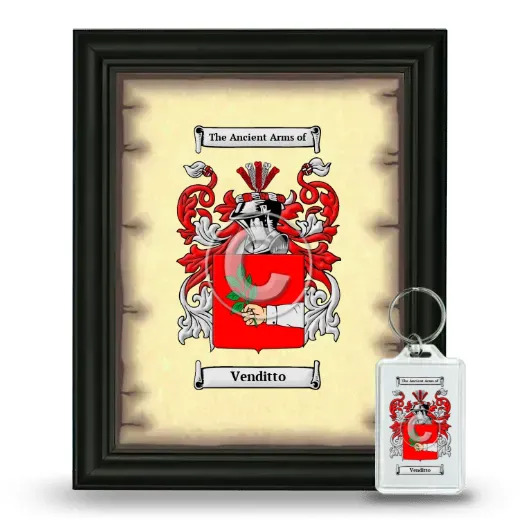 Venditto Framed Coat of Arms and Keychain - Black
