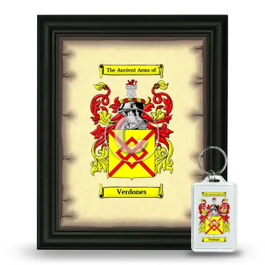Verdones Framed Coat of Arms and Keychain - Black