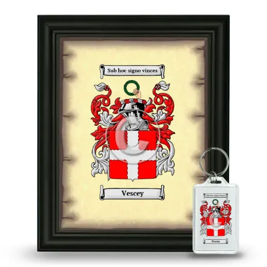 Vescey Framed Coat of Arms and Keychain - Black