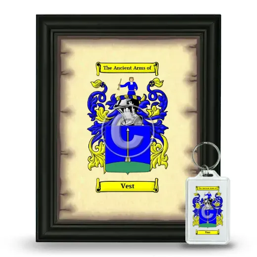 Vest Framed Coat of Arms and Keychain - Black