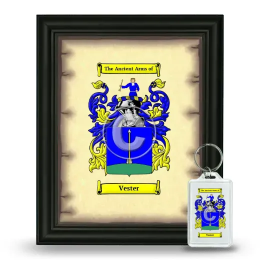 Vester Framed Coat of Arms and Keychain - Black
