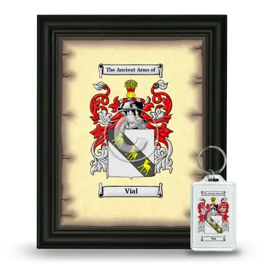 Vial Framed Coat of Arms and Keychain - Black
