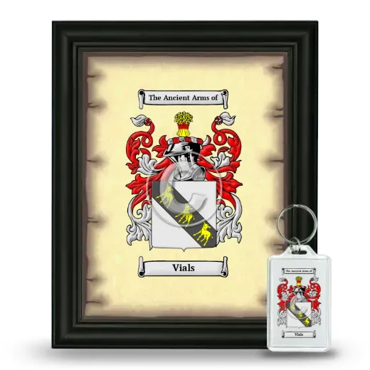Vials Framed Coat of Arms and Keychain - Black