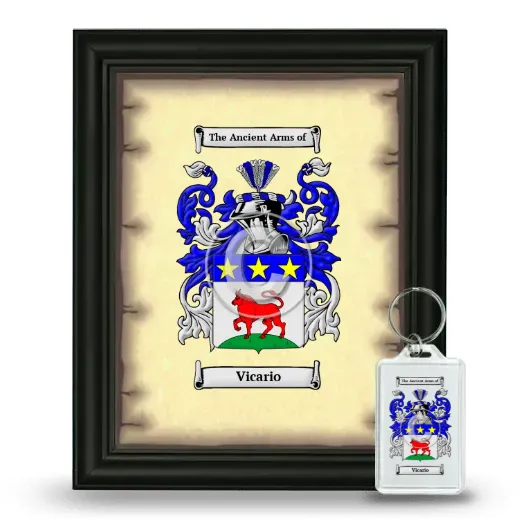 Vicario Framed Coat of Arms and Keychain - Black