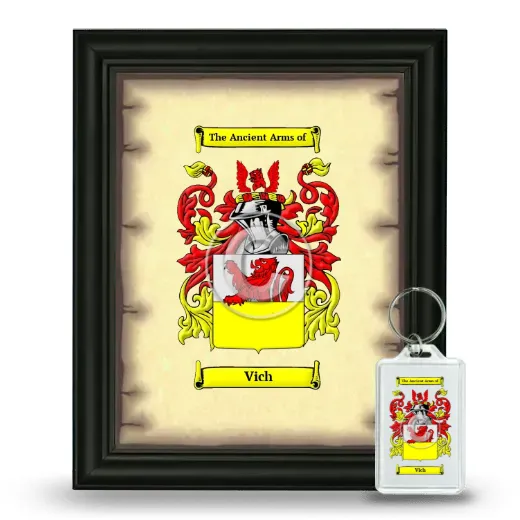 Vich Framed Coat of Arms and Keychain - Black