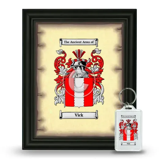 Vick Framed Coat of Arms and Keychain - Black