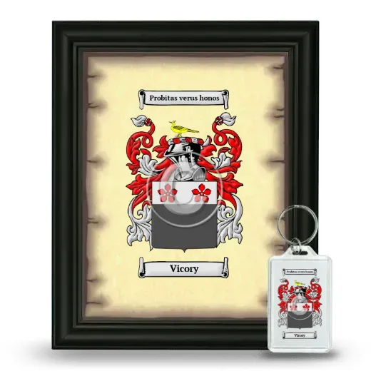 Vicory Framed Coat of Arms and Keychain - Black